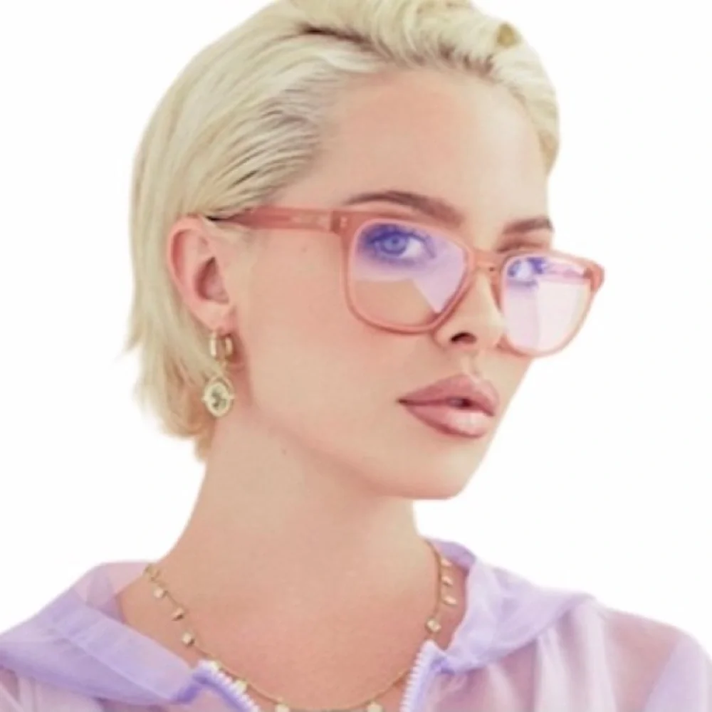 QUAY Hardwire Blue Light Coral Pink Two Tone Frame Bluelight Blocking Lens NWT